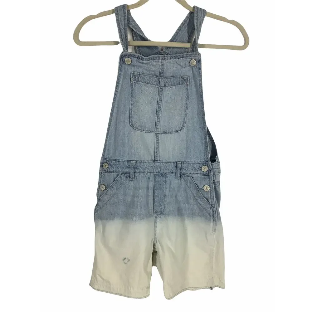 Gap Girl's Blue White Ombre Shortall Overalls Kids Youth Size XL